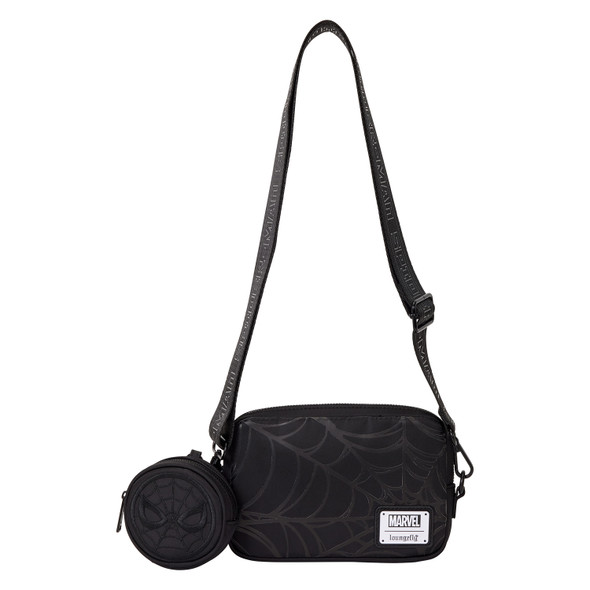 Loungefly Spider-Man Black & White Suit Sling Crossbody Bag with Coin Bag
