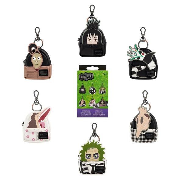 Loungefly Beetlejuice Exclusive Cosplay Mystery Mini Backpack Keychain Charm [ONE RANDOM BAG CHARM]