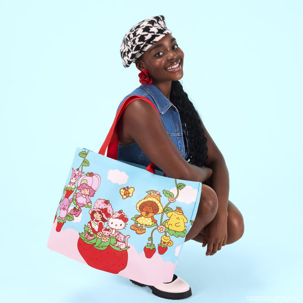 Loungefly Sanrio X Strawberry Shortcake Oversize Canvas Tote Bag Loungefly Sanrio X Strawberry Shortcake Oversize Canvas Tote Bag