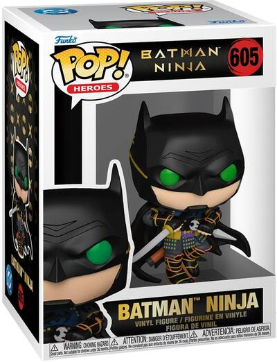Batman Ninja Funko Pop! Heroes #605 vinyl figure featuring Batman in samurai-inspired armor from the Batman Ninja animated film