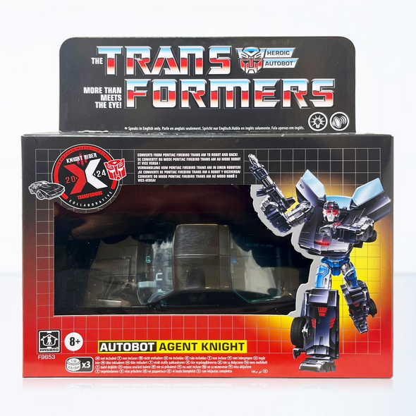 Transformers Collaborative Knight Rider Autobot Agent Knight action figure in collector packaging