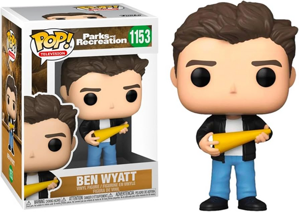 Parks and Recreation Ben Wyatt Funko Pop! Television #1153 vinyl figure holding a Cones of Dunshire game piece