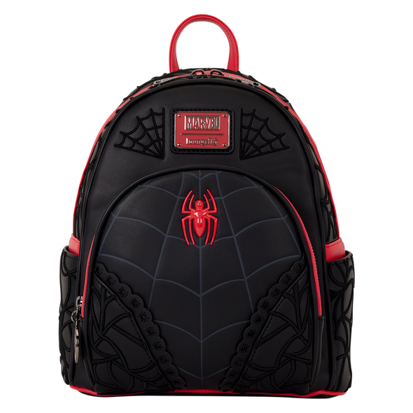 Official Loungefly Marvel Spider-Man mini backpack with embroidered spider web details