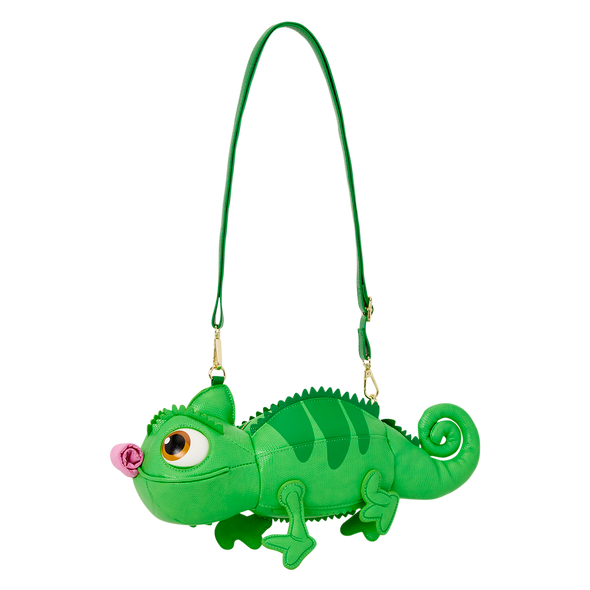 Loungefly Disney Tangled Pascal figural crossbody bag with extending tongue