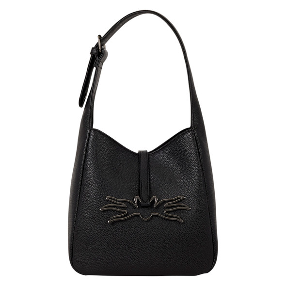 An all-black Loungefly Jack Skellington crossbody bag inspired by Disney's The Nightmare Before Christmas.