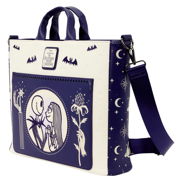 Loungefly Disney Jack & Sally Night Sky Convertible Backpack & Tote Bag