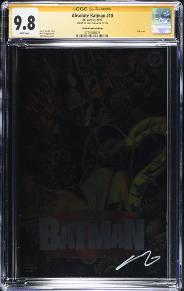 Absolute Batman #10 John Giang foil variant graded CGC Signature Series 9.8 and signed by Giang.