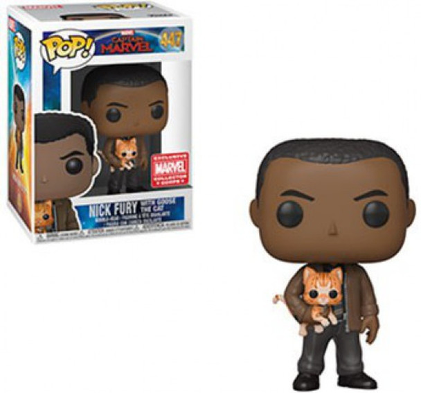 POP Marvel Collector Corps Nick Fury With Goose The Cat
