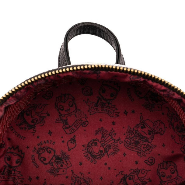 Pop By Loungefly Disney Villains Tattoo Aop Mini Backpack