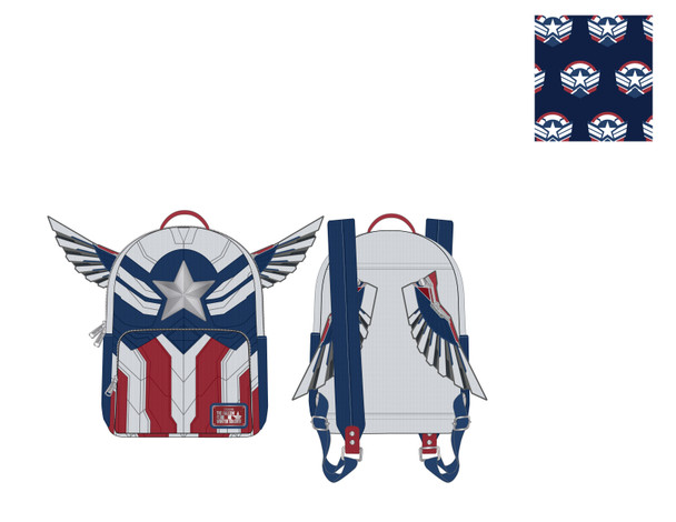 Loungefly Marvel Falcon Captain America Cosplay Mini Backpack