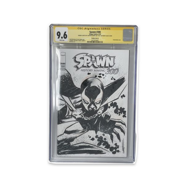 Spawn 300 Blank Signature Series CGC 9.6 Sanford Greene Wraparound Spawn Sketch