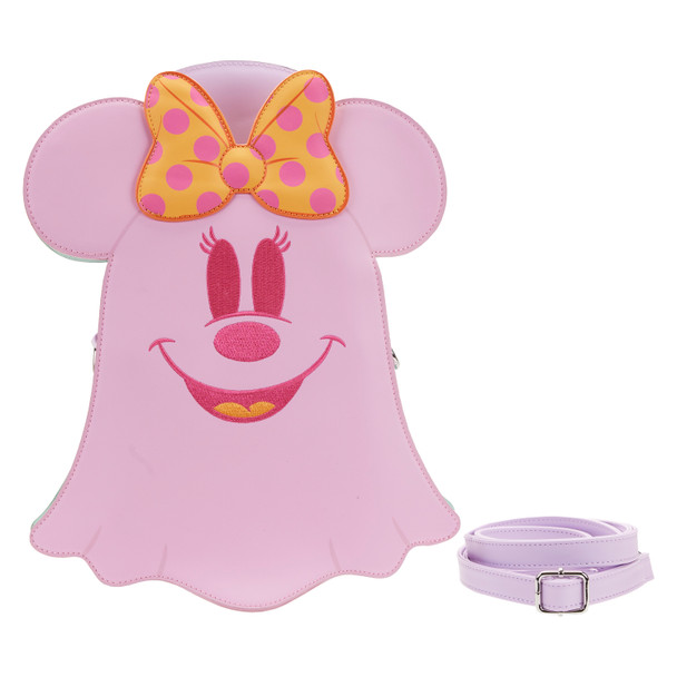 Loungefly Disney Pastel Ghost Minnie And Mickey GITD Double Sided Cross Body Bag