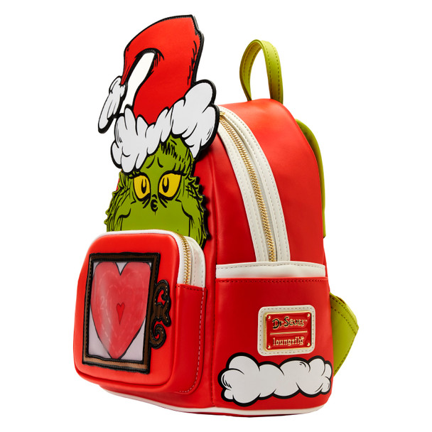 Loungefly Dr Seuss Grinch Lenticular Heart Mini Backpack