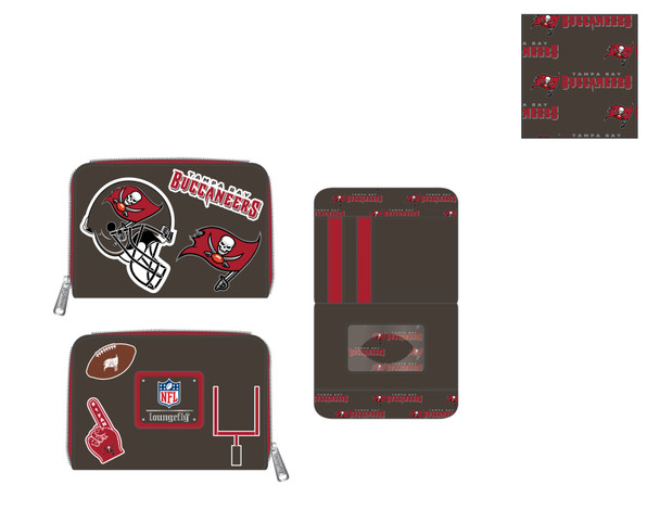 Loungefly NFL Tampa Bay Buccaneers Patches Zip Around Wallet