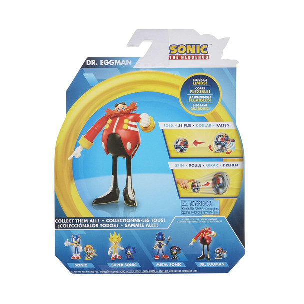Sonic The Hedgehog Eggman 4" Bendable Flexible Action Figure