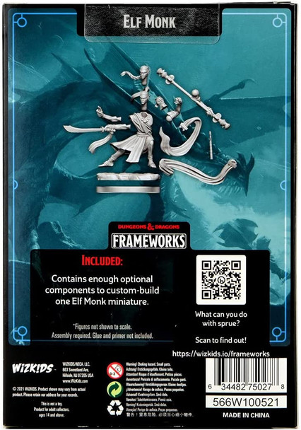 Dungeons & Dragons Frameworks: Elf Monk Male - Unpainted