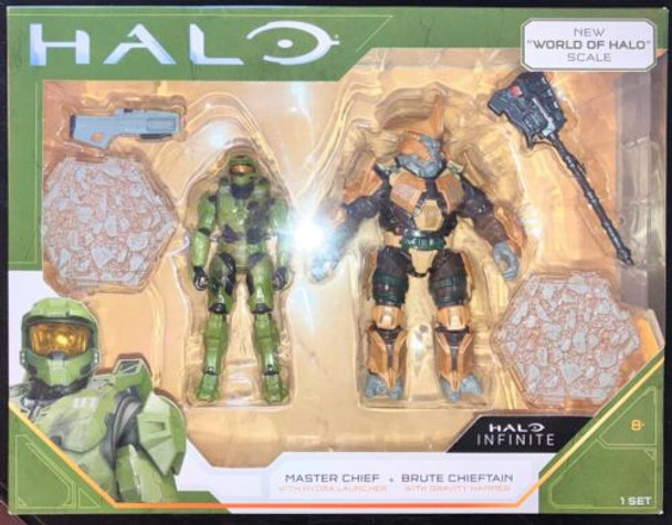 Halo: Infinite 3.75" Figure Pack - Master Chief with Hydra Launcher vs. Brute Chieftain with Gravity Hammer