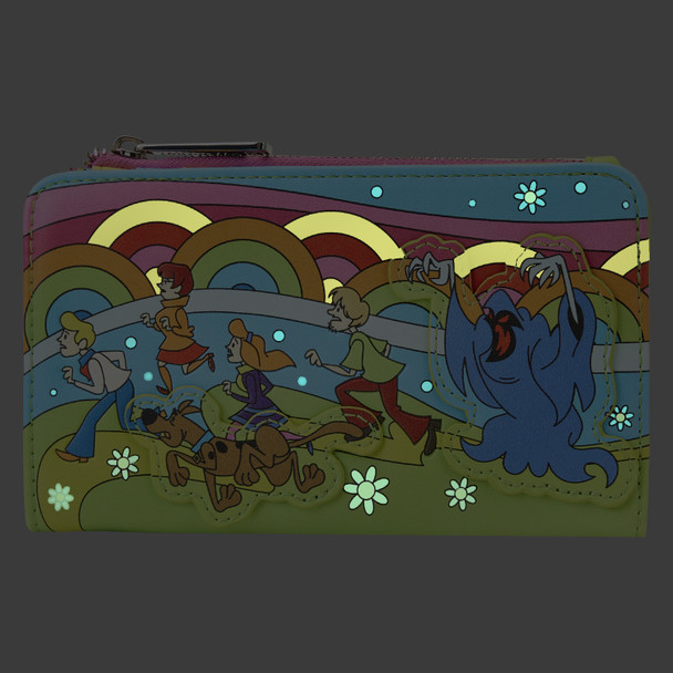 Loungefly Scooby Doo  Psychedelic Monster Chase Glow Flap Wallet