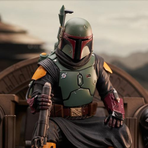 Star Wars The Mandalorian Boba Fett on Throne Premier Collection 1