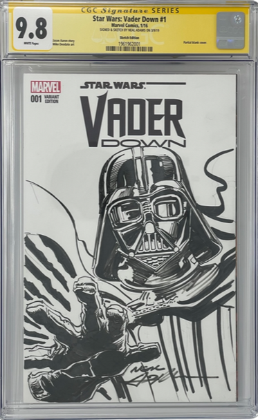 Star Wars Vader Down 1 Signature Series CGC 9.8 Neal Adams Sketch