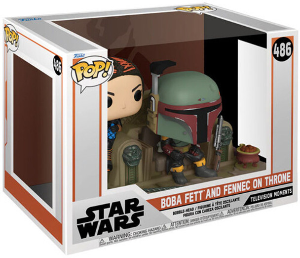 Pop! Star Wars Moment: The Mandalorian - Boba Fett and Fennec on Throne #486