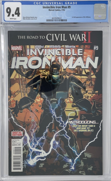 Invincible Iron Man 9 CGC 9.4 1st Riri Williams