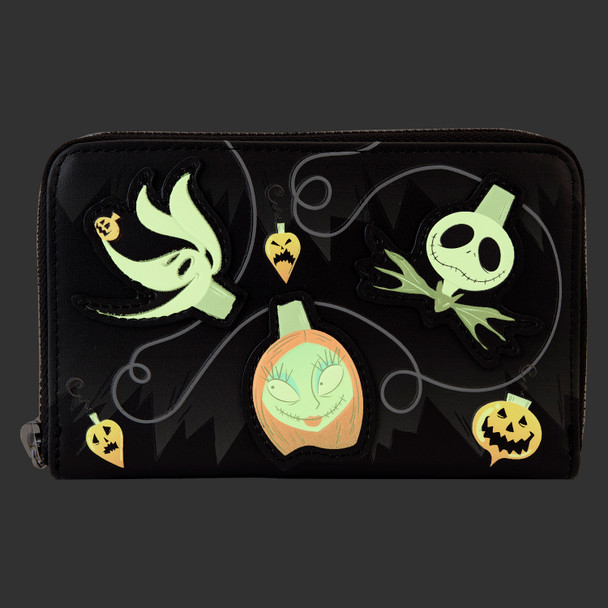 Loungefly Disney Nightmare Before Christmas Tree Lights Zip Up Wallet