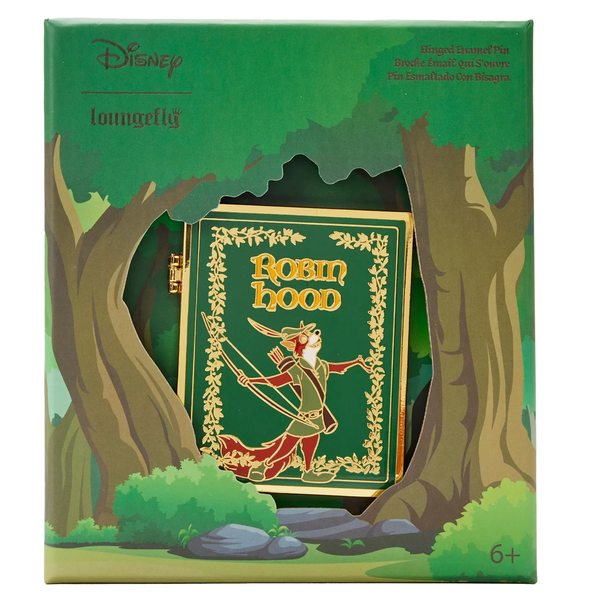 Disney Loungefly 3'' Collector Box Pin Robin Hood Classic Book Hinged