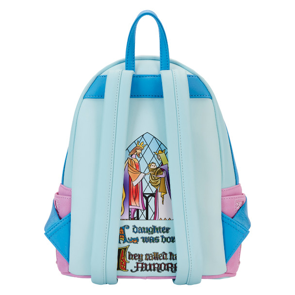 Sleeping Beauty Castle Three Good Fairies Stained Glass Mini Backpack