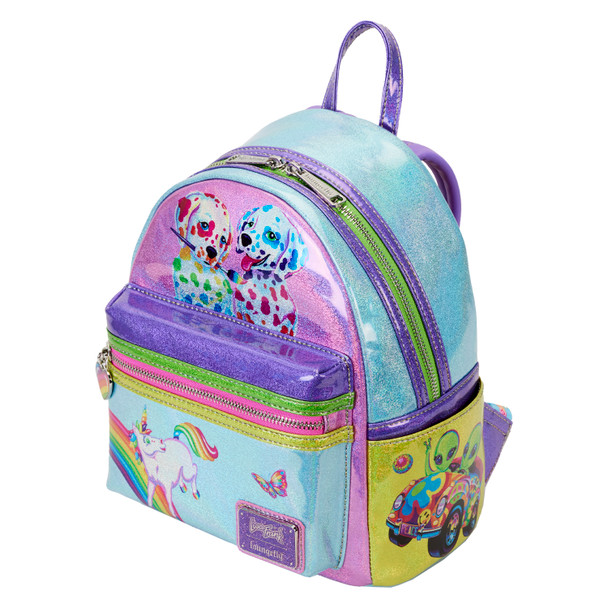 Lisa Frank Holographic Glitter Color Block Mini Backpack