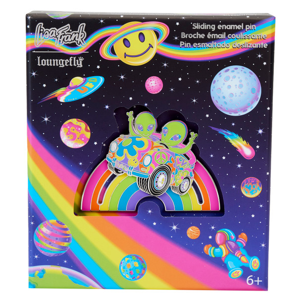 Lisa Frank Zoomer & Zorbit Rainbow 3" Collector Box Sliding Pin