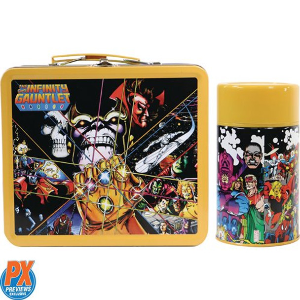 Marvel The Infinity Gauntlet Tin Titans Lunch Box with Thermos