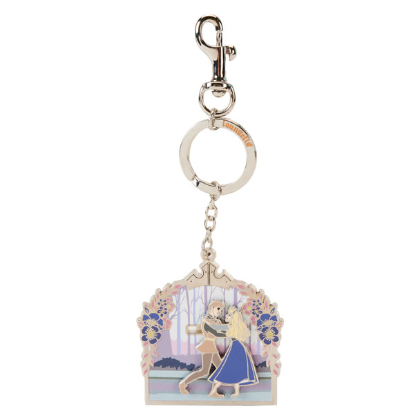 Loungefly Sleeping Beauty 65th Anniversary Floral Scene Sliding Keychain