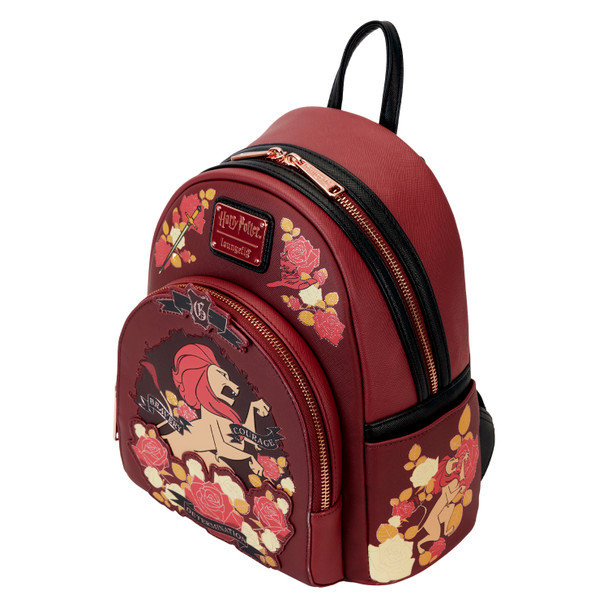 Loungefly Harry Potter Gryffindor House Floral Tattoo Mini Backpack