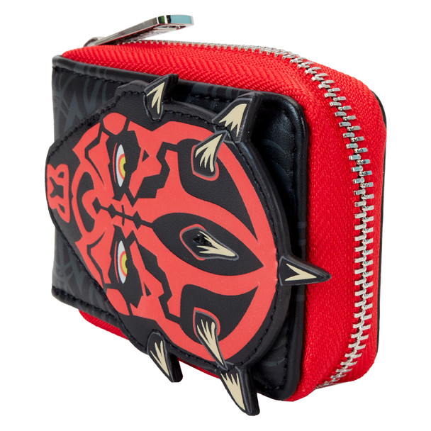 Loungefly Star Wars: The Phantom Menace 25th Anniversary Darth Maul Glow Accordion Zip Around Wallet