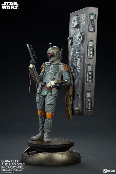 Boba Fett and Han Solo in Carbonite Premium Format Figure