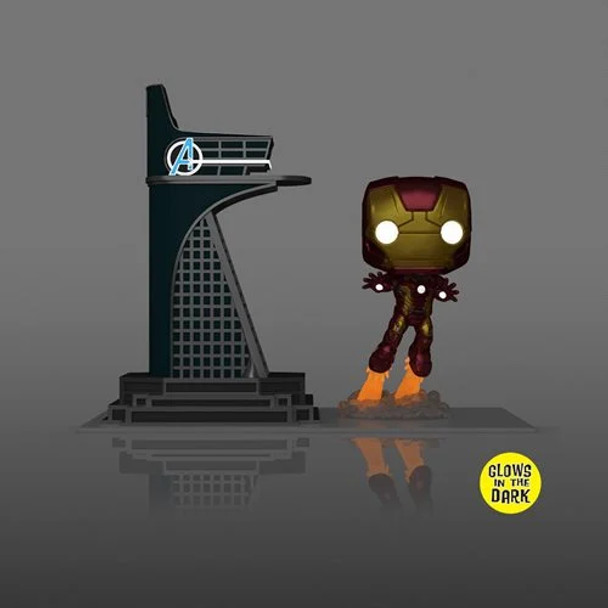 Avengers 2 Iron Man with Avengers Tower Glow-in-the-Dark Funko Pop! Town #35