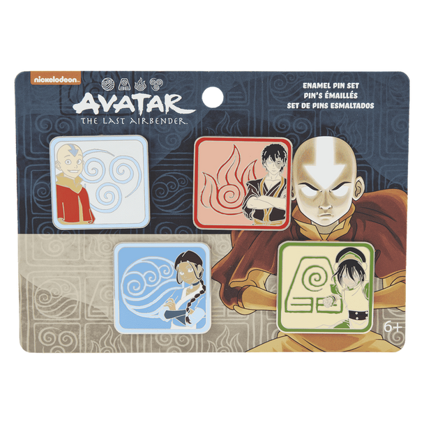 Loungefly Nickelodeon Avatar The Last Airbender Elements 4 Pc Pin Set