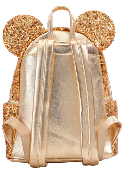 Loungefly Disney Yellow Gold Sequin Minnie Mini Backpack