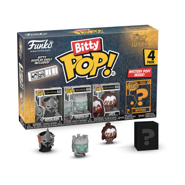 Funko Bitty Pop!: Lord of The Rings Mini Collectible Toys 4-Pack - Witch King, Dunharrow King, Lurtz, & Mystery Chase Figure (Styles May Vary)