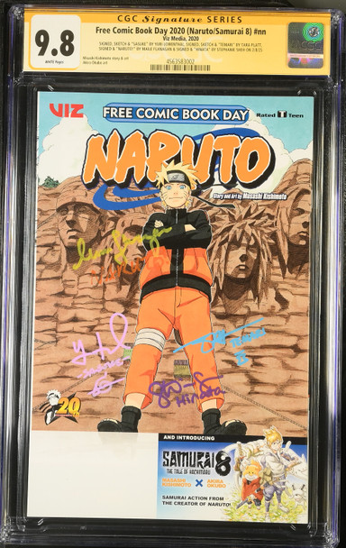 Naruto FCBD 2020 CGC 9.8 Signature Series – Signed & Remarked by Yuri Lowenthal, Tara Platt, Maile Flanagan & Stephanie Sheh