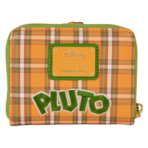 Loungefly Disney Pluto 95th Anniversary Plaid Zip Around Wallet