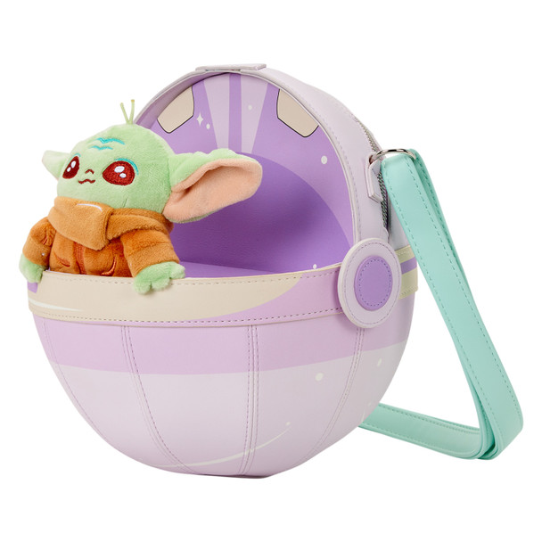 Loungefly Star Wars The Mandalorian Grogu Figural Pod Plush Crossbody Bag