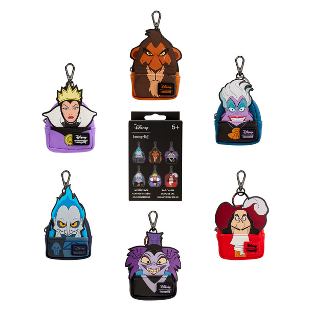 Loungefly Disney Villains Cosplay Mystery Mini Backpack Keychain Charm [ONE RANDOM BAG CHARM]