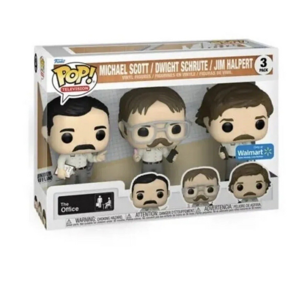 Funko POP! Television The Office Michael Scott Dwight Schrute Jim Halpert 3-Pack Walmart Exclusive