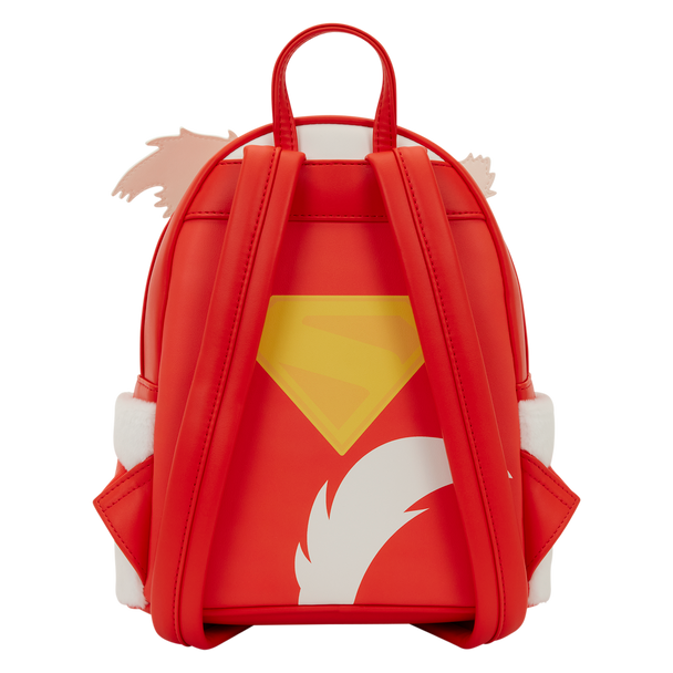 Krypto the Superdog cosplay-inspired DC Comics mini backpack featuring faux fur textures and superhero details