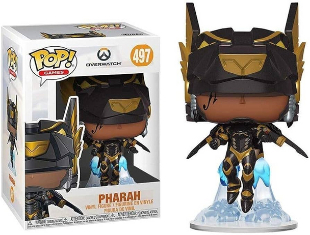 Funko Pop Games Overwatch Pharah #497 Amazon Exclusive vinyl figure in black and gold armor