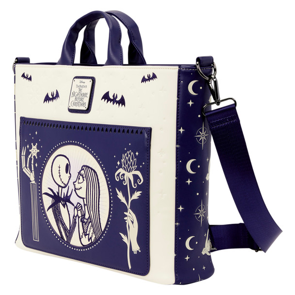 Loungefly Disney Jack & Sally Night Sky Convertible Backpack & Tote Bag