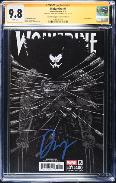 Wolverine #8 Legacy #400 second printing Daniel Warren Johnson variant, signed by DWJ and graded CGC Signature Series 9.8.