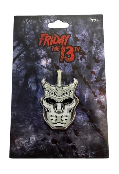 Comic Spot exclusive Friday the 13th Jason X 2-inch enamel pin featuring the Uber Jason mask, limited to 200 units for NYCC 2026.